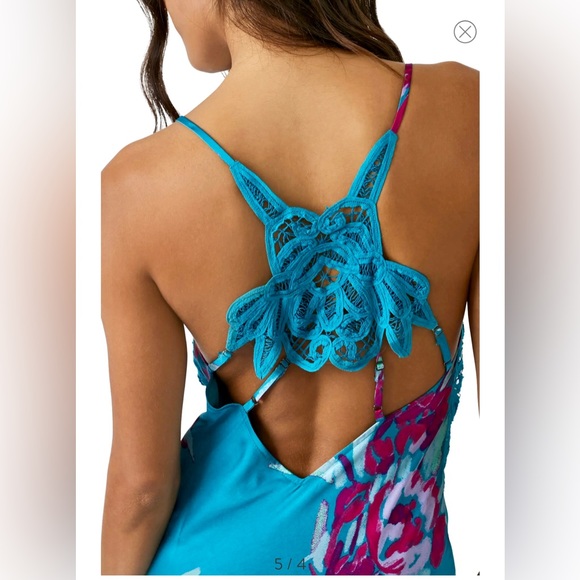 NWT Free People Gorgeous Floral Silky Slip Dress W/Embroidered Cutouts S - Picture 4 of 17